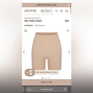 NWOT Skims Mid Thigh Sculpting Shorts w/ Open Gusset | MICA